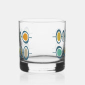 Funky Abstract Circles Green Blue Midcentury Whiskyglas (Links)