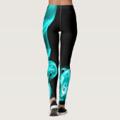 Funky Abstrakt Aquamarin Blue Smoke Flumes Leggings (Rückseite)