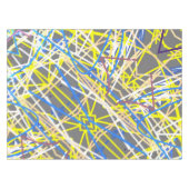 Funky Abstrakt Art Blue Gray Yellow Tischdecke (Vorderseite (Horizontal))