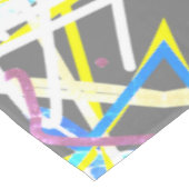 Funky Abstrakt Art Blue Gray Yellow Tischdecke (Schrägansicht)