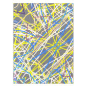 Funky Abstrakt Art Blue Gray Yellow Tischdecke (Vorderseite)