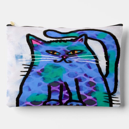 Funky Abstrakt Art Cat Zubehörtasche (Vorderseite)