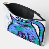 Funky Abstrakt Art Cat Zubehörtasche (Offen)