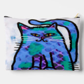 Funky Abstrakt Art Cat Zubehörtasche (Rückseite)