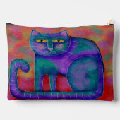 Funky Abstrakt Art Cat Zubehörtasche (Rückseite)