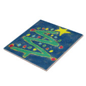 Funky Abstrakt Art Christmas Tree Fliese (Seite)