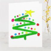 Funky Abstrakt Art Christmas Tree Karte (Gelbe Blume)