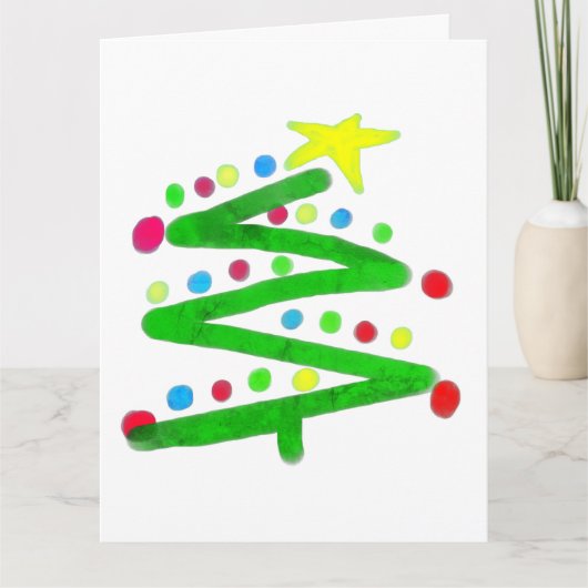 Funky Abstrakt Art Christmas Tree Karte (Vorderseite)