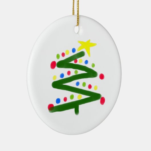 Funky Abstrakt Art Christmas Tree Keramik Ornament (Rechts)