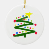 Funky Abstrakt Art Christmas Tree Keramik Ornament (Vorne)