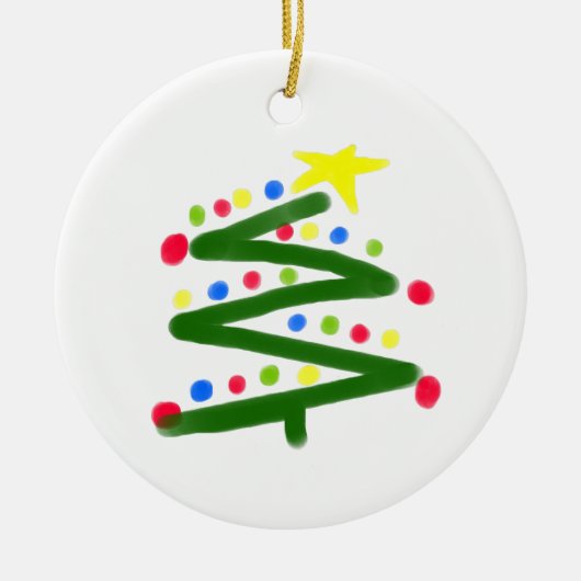 Funky Abstrakt Art Christmas Tree Keramik Ornament (Vorne)