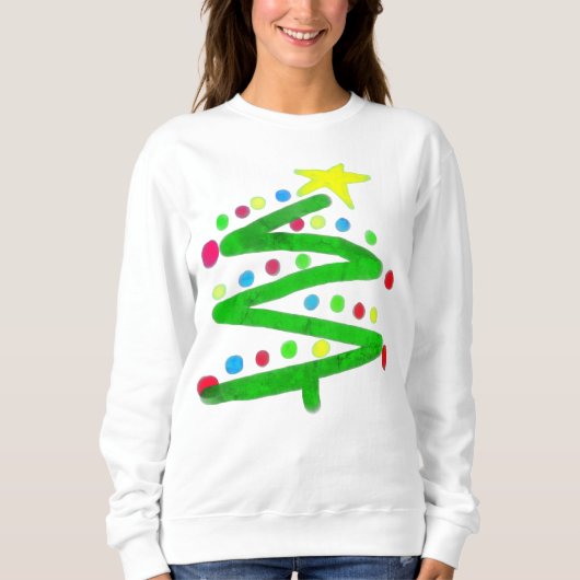 Funky Abstrakt Art Christmas Tree Sweatshirt (Vorderseite)