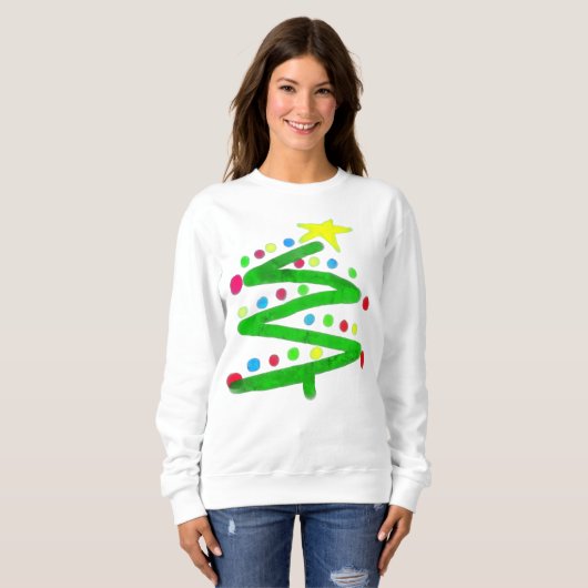 Funky Abstrakt Art Christmas Tree Sweatshirt (Vorne ganz)