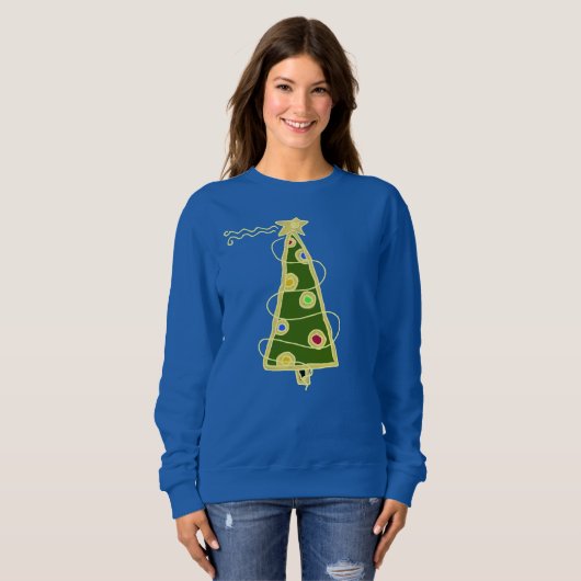 Funky Abstrakt Art Christmas Tree Sweatshirt (Vorne ganz)