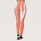 Funky Abstrakt Art Coral White Leggings (Rückseite)