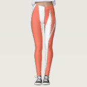 Funky Abstrakt Art Coral White Leggings (Vorderseite)