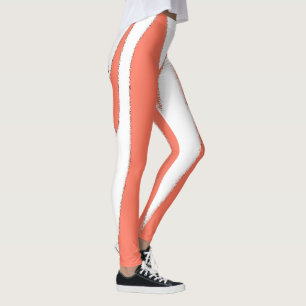 Funky Abstrakt Art Coral White Leggings
