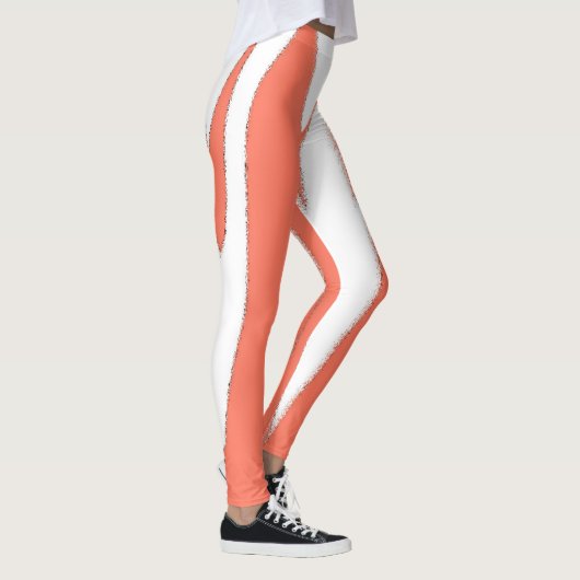 Funky Abstrakt Art Coral White Leggings (Rechts)