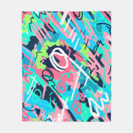 Funky Abstrakt Art Fleecedecke (Vorderseite)