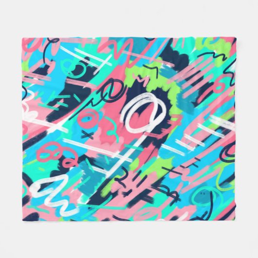 Funky Abstrakt Art Fleecedecke (Vorderseite (Horizontal))