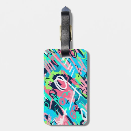 Funky Abstrakt Art Gepäckanhänger (Rückseite vertikal)