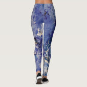 Funky Abstrakt Art Leggings - Blau & Weiß (Rückseite)
