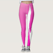 Funky Abstrakt Art Lila Pink White Leggings (Vorderseite)