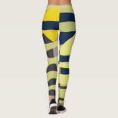 Funky Abstrakt Art Pale Pastel Charcoal Yellow Leggings (Rückseite)