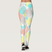Funky Abstrakt Art Pastel Türkis Gelb Leggings (Rückseite)