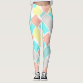 Funky Abstrakt Art Pastel Türkis Gelb Leggings