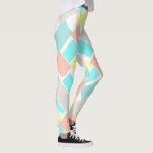 Funky Abstrakt Art Pastel Türkis Gelb Leggings (Rechts)