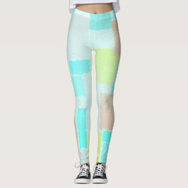 Funky Abstrakt Art Pastel Türkis Gelb Leggings