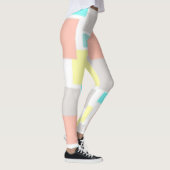Funky Abstrakt Art Pastel Türkis Gelb Leggings (Rechts)