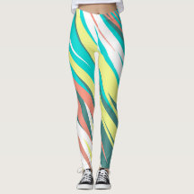 Funky Abstrakt Art Pastel Türkis Weiß