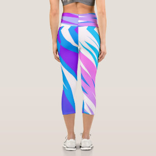Funky Abstrakt Art Pastell Pink Lila Capri Leggings