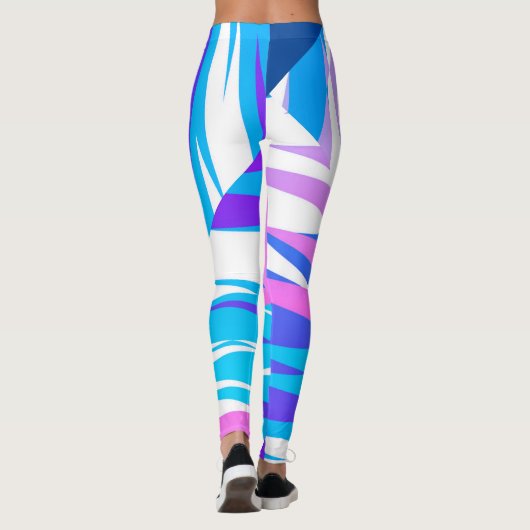 Funky Abstrakt Art Pastell Pink Lila Leggings (Rückseite)