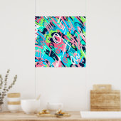 Funky Abstrakt Art Poster (Küche)