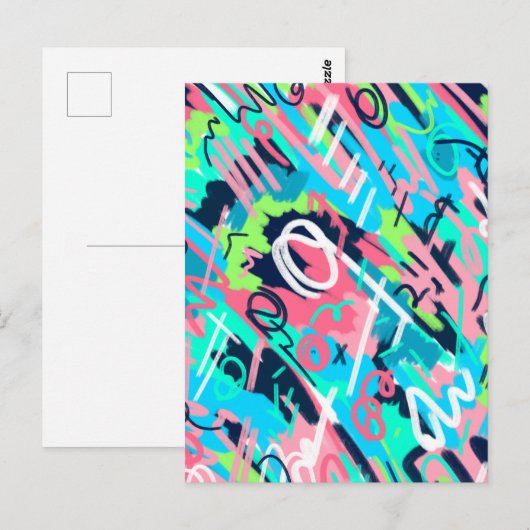 Funky Abstrakt Art Postkarte (Vorne/Hinten)