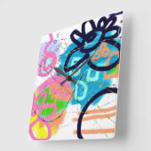 Funky Abstrakt Art Quadratische Wanduhr (Winkel)
