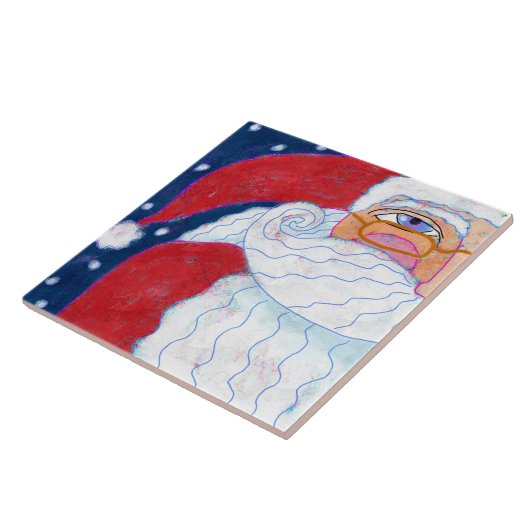 Funky Abstrakt Art Santa Claus Fliese (Seite)
