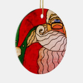 Funky Abstrakt Art Santa Claus Keramik Ornament (Rechts)