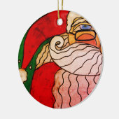 Funky Abstrakt Art Santa Claus Keramik Ornament (Links)