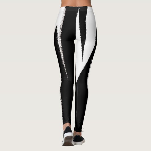 Funky Abstrakt Art Schwarz-weiß Leggings (Rückseite)