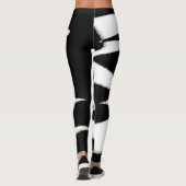 Funky Abstrakt Art Schwarz-weiß Leggings (Rückseite)