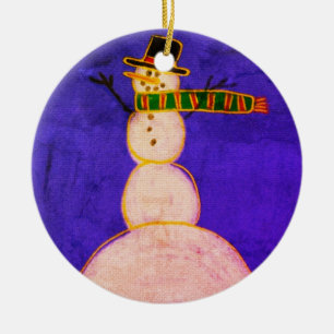 Funky Abstrakt Art Snowman Keramik Ornament