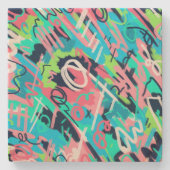 Funky Abstrakt Art Steinuntersetzer (Vorderseite)