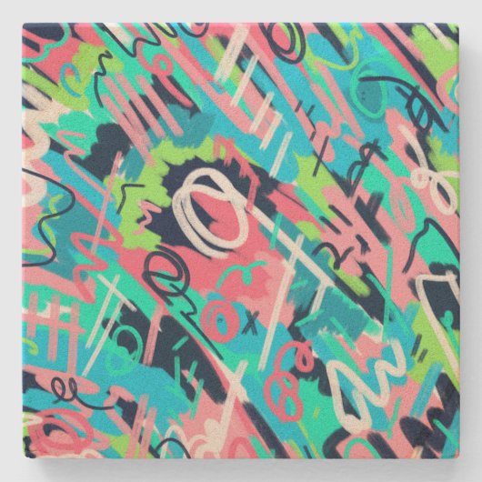 Funky Abstrakt Art Steinuntersetzer (Vorderseite)