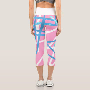 Funky Abstrakt Art Türkis Blue Pink Leggings