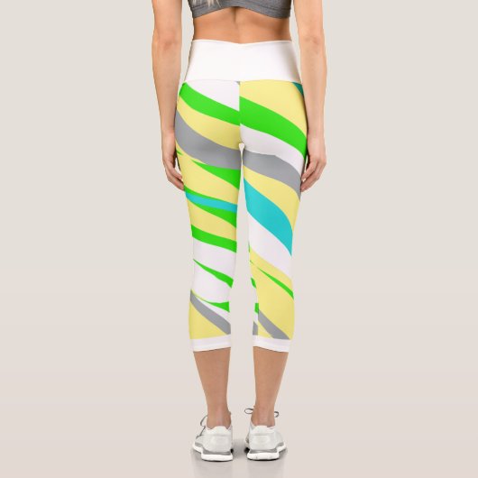 Funky Abstrakt Art Türkise Blue Green Leggings (Rückseite)