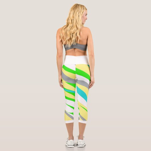 Funky Abstrakt Art Türkise Blue Green Leggings (Rückseite)